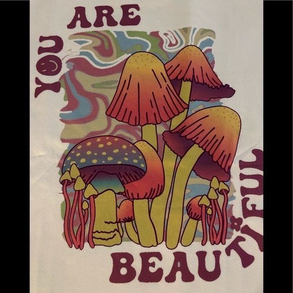 You Are Beautiful Mushroom Tee, White, Large, NWOT, For Bundle Purchases Only - Picture 3 of 6